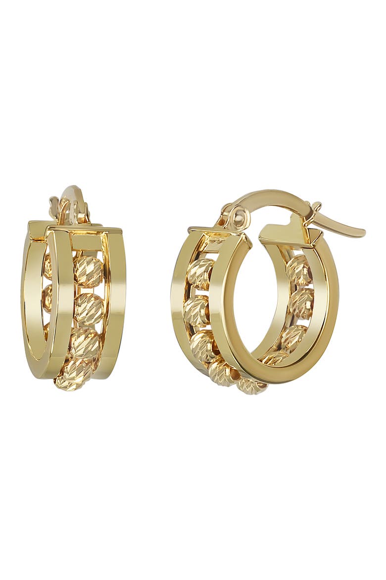 14K Gold Beaded Hoop Earrings (Nordstrom Exclusive), Main, color, 14K YELLOW GOLD