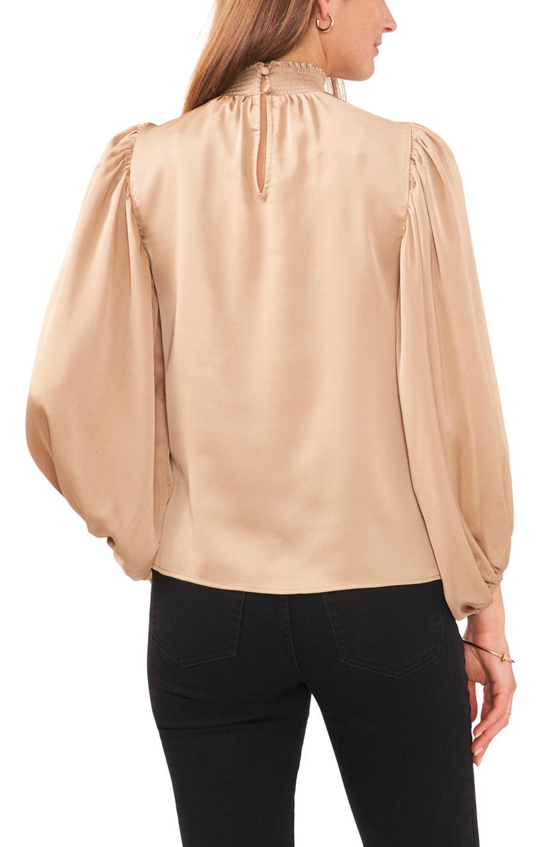 Vince Camuto Smocked Neck Balloon Sleeve Blouse, Alternate, color, 