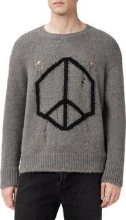 AllSaints Message Wool Blend Crewneck Sweater