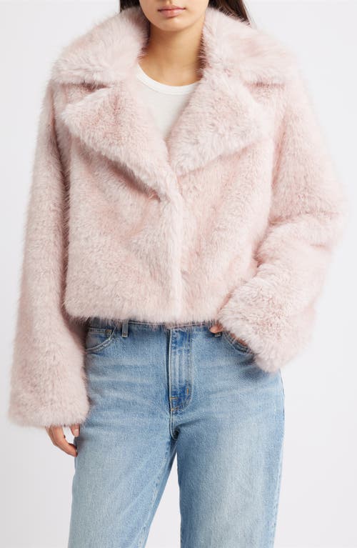 Thread & Supply Short Faux Fur Coat In Pink