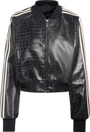 adidas Originals SST Croc Embossed Faux Leather Track Jacket