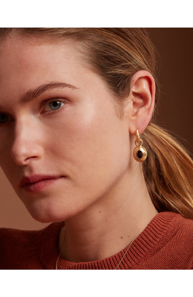 Eloise Jewelry Wander Hoops Small with Sasso Charms Red Garnet, Alternate, color, Sasso Charm