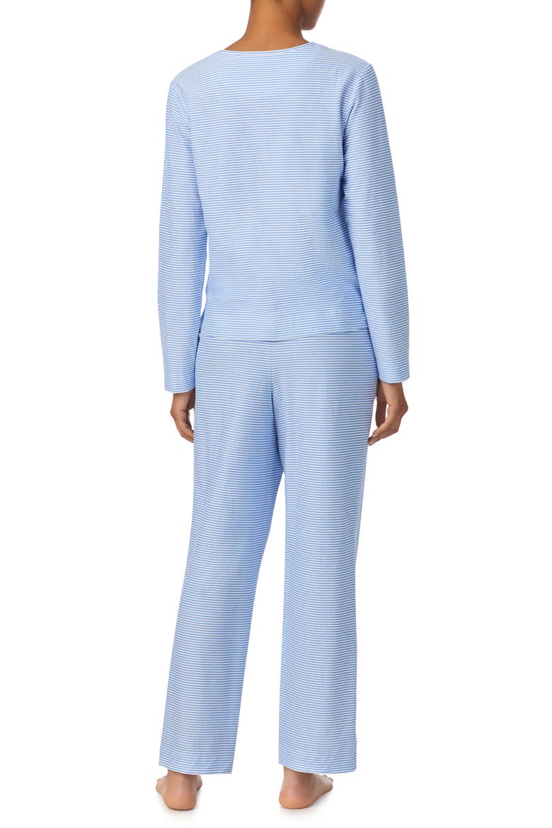 Print Cotton Ankle Length Pajamas, Alternate, color, BLUE STRIPE