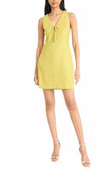 DONNA MORGAN FOR MAGGY Sleeveless Linen Blend Sheath Dress