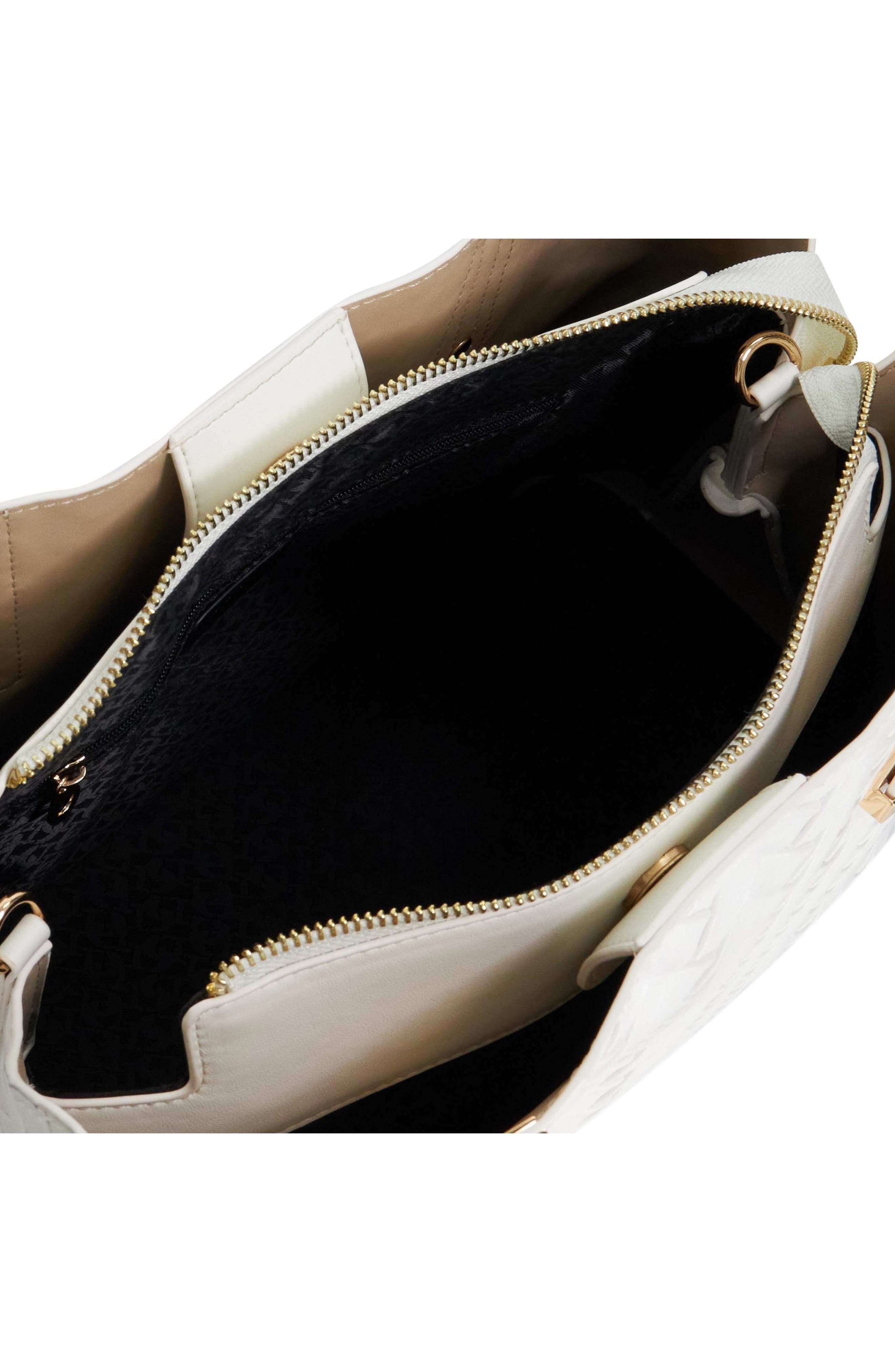 Dorrie Faux Leather Tote, Alternate, color, WHITE