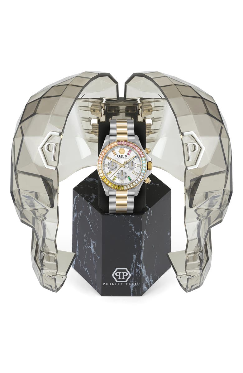 PHILIPP PLEIN Nobile Silicone Strap Chronograph Watch, 43mm, Alternate, color, Two Tone