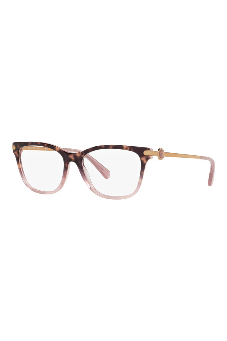 51mm Rectangular Optical Glasses, Alternate, color, TRANS MAUVE