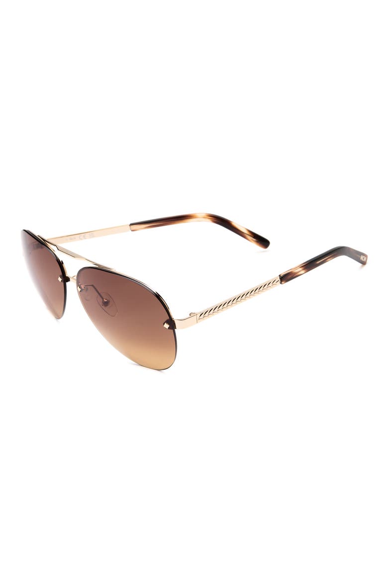 63mm Pilot Sunglasses, Alternate, color, GOLD / GRADIENT BROWN