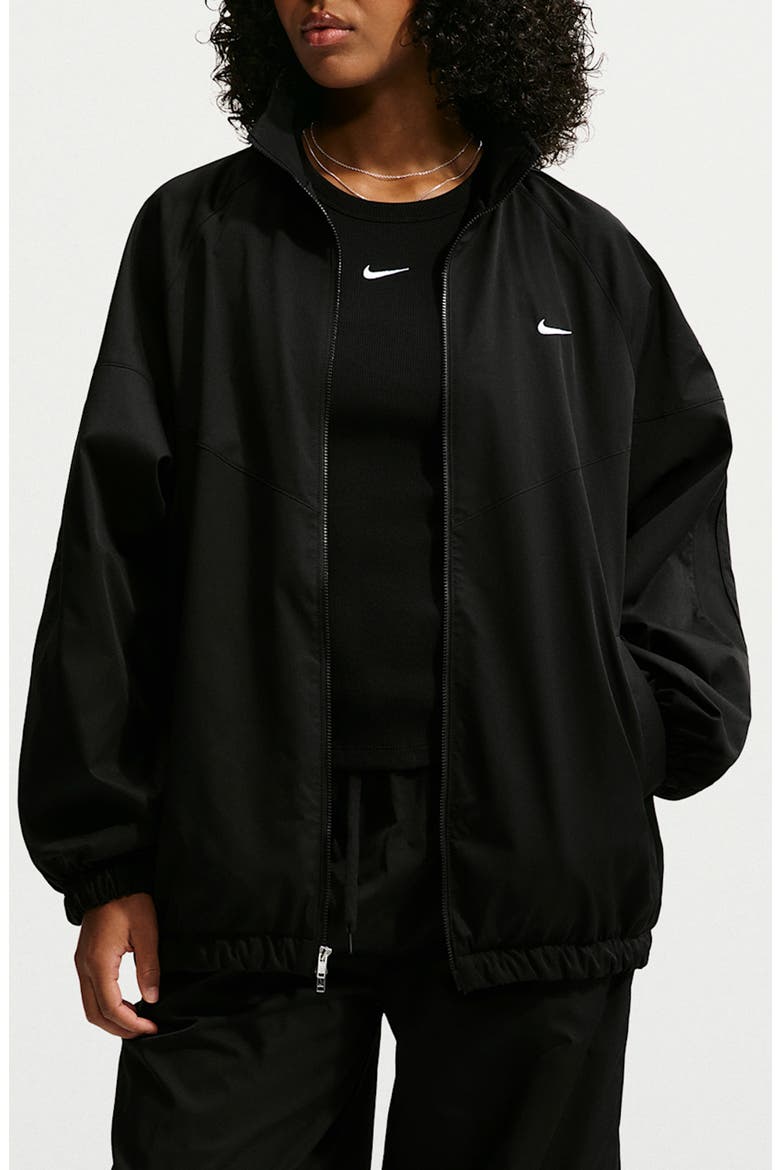 Embroidered Logo Jacket, Main, color, BLACK/ BLACK/ WHITE