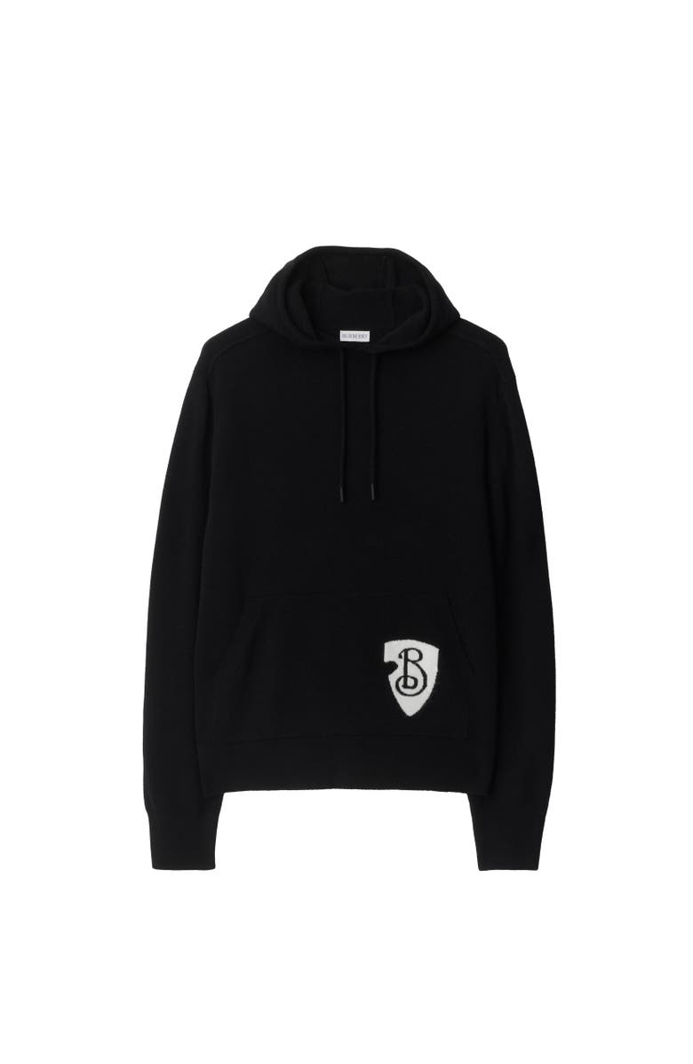 Burberry B Shield Wool Blend Hoodie, Alternate, color, 