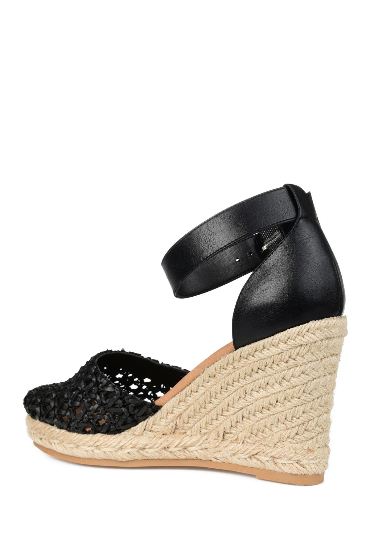 Journee Collection JOURNEE Sierra Woven Espadrille Wedge Sandal, Alternate, color, Black