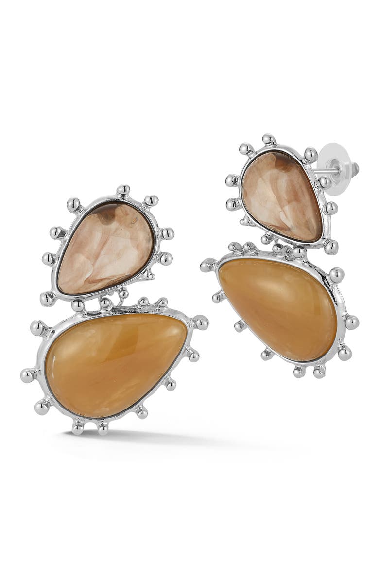 Pebble Drop Earrings, Main, color, SILVER