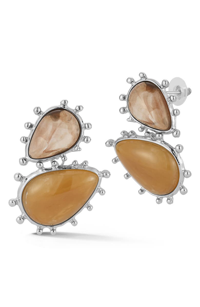 SPHERA MILANO Pebble Drop Earrings, Main, color, Silver