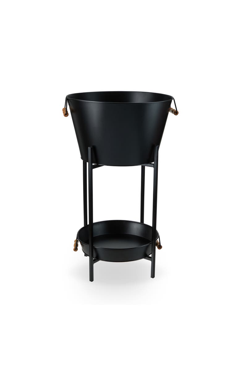 TWINE Beverage Tub with Stand & Tray in Black, Main, color, Black