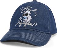 KARL LAGERFELD PARIS Admiral Choupette Denim Baseball Cap
