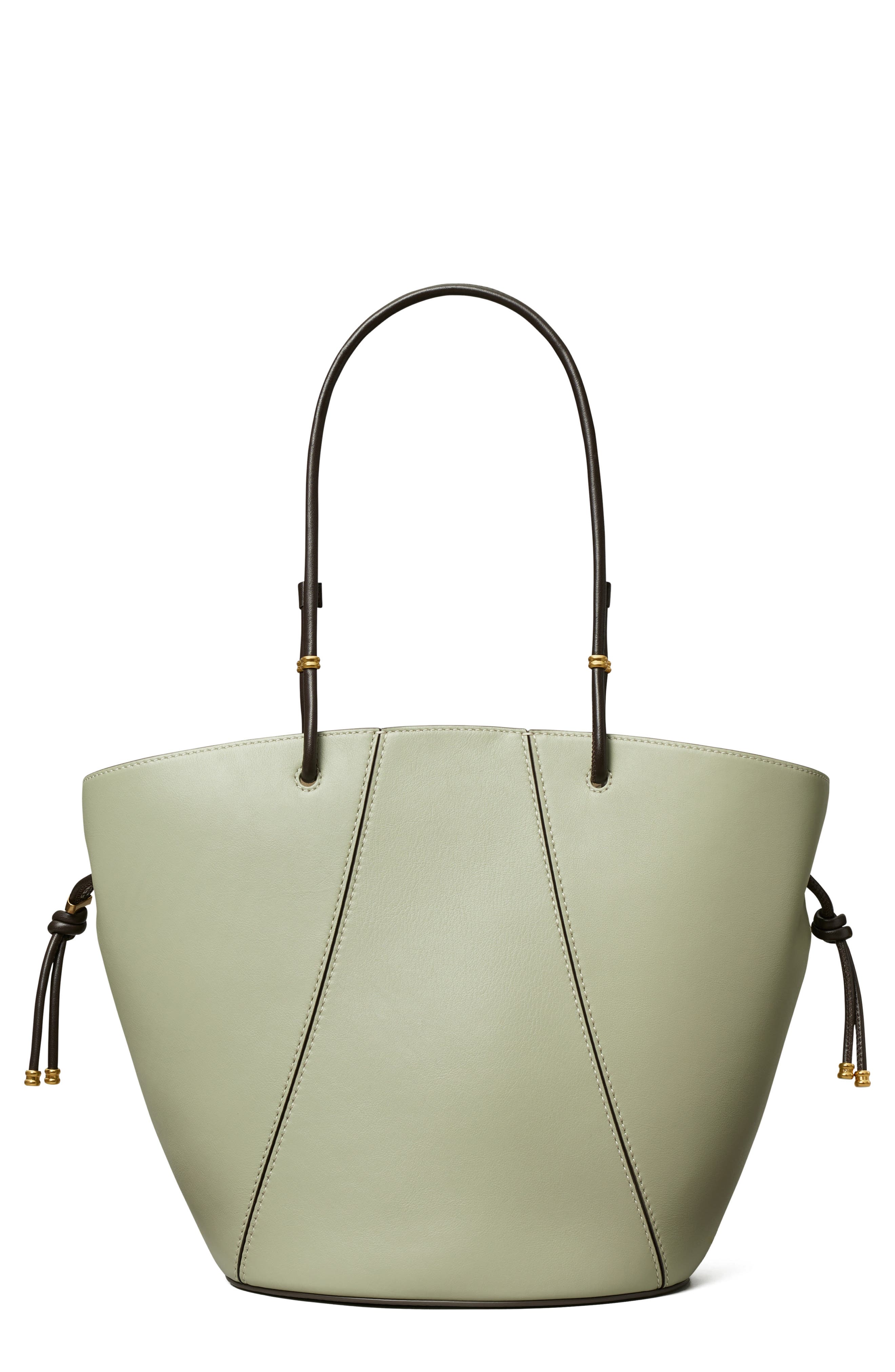 Spaghetti Leather Tote, Main, color, PINE FROST