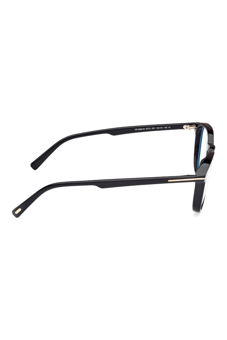 52mm Square Optical Glasses, Alternate, color, BLACK ECO / T LOGO