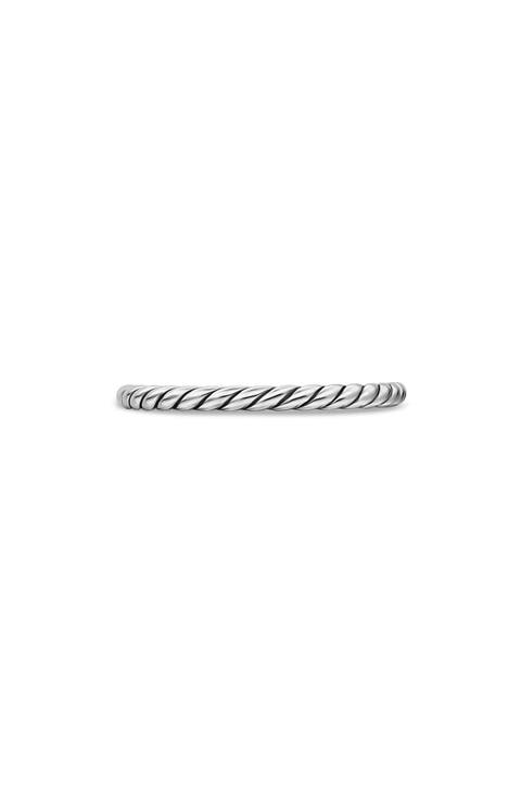 Cable Band Ring in Sterling Silver, 1.7mm