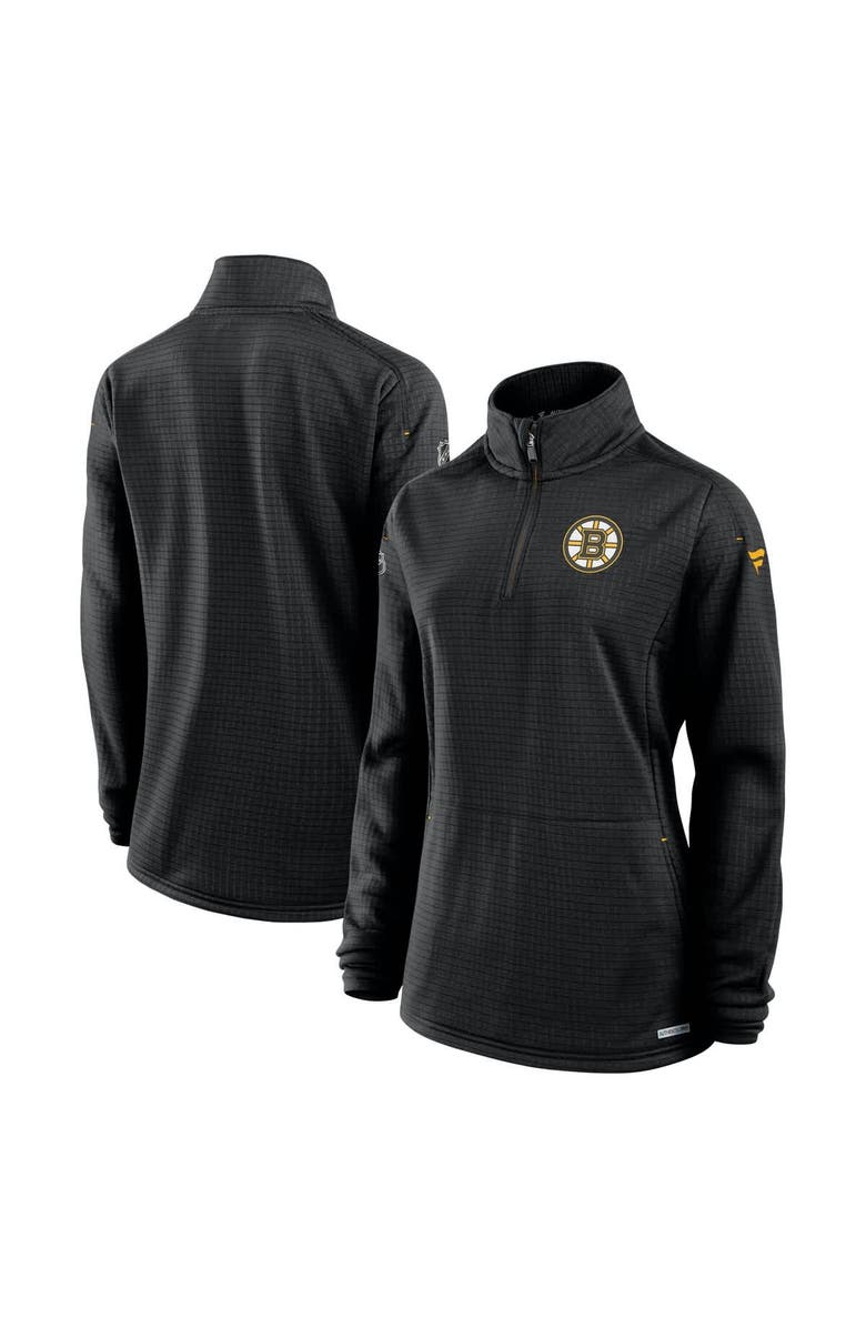 FANATICS Women's Fanatics Black Boston Bruins Authentic Pro Rink Lightweight Quarter-Zip Pullover Top, Main, color, Black