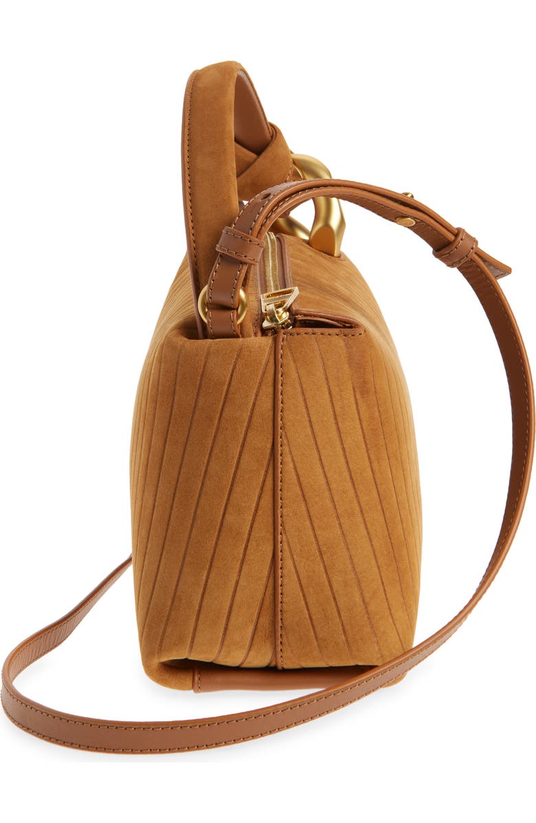 JW Anderson Small Corner Stripe Nubuck Leather Top Handle Bag, Alternate, color,