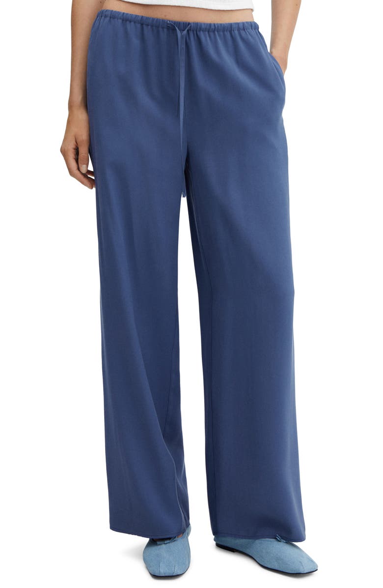 MANGO Wide Leg Drawstring Pants, Main, color, 