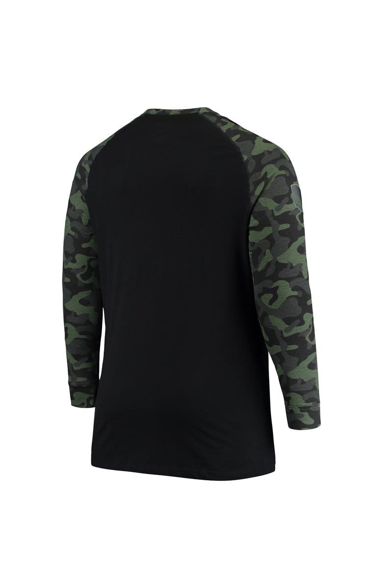 COLOSSEUM Men's Colosseum Black/Camo Penn State Nittany Lions OHT Military Appreciation Big & Tall Raglan Long Sleeve T-Shirt, Alternate, color, 