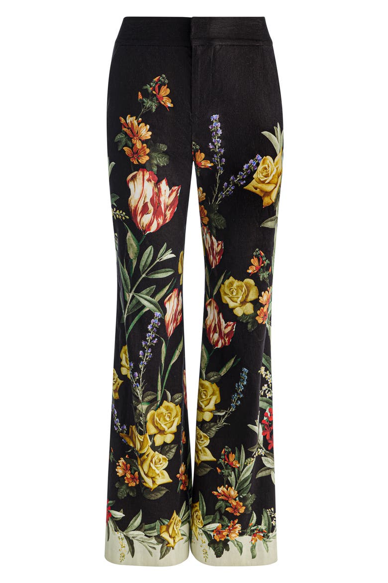 Dylan High Waist Wide Leg Pants, Alternate, color, DESERT SPRIGS BLACK