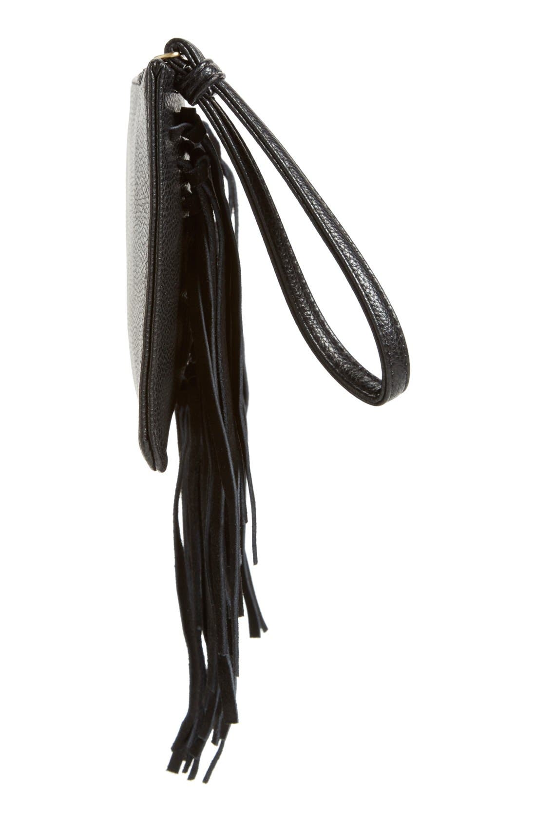 Sole Society Suede Fringe Clutch, Alternate, color, 