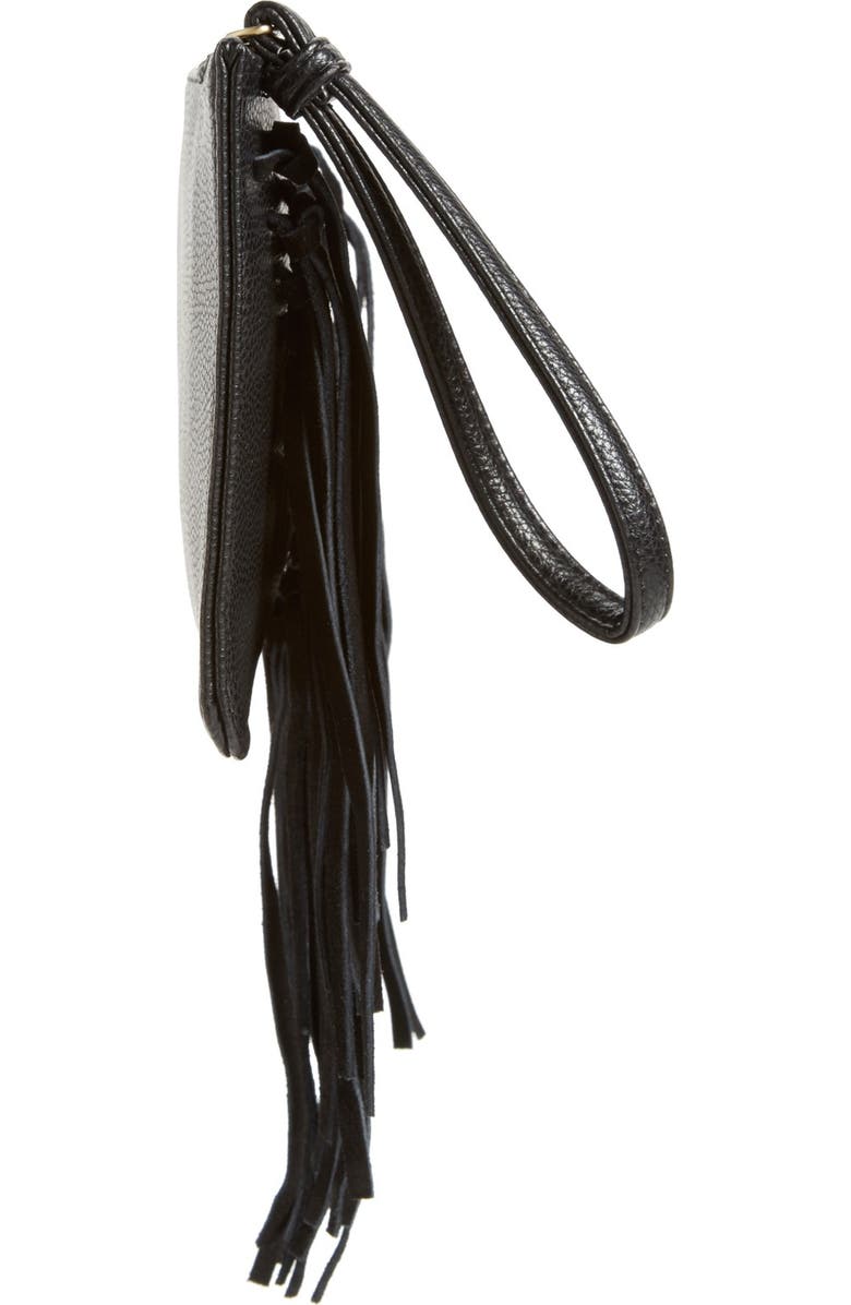 Sole Society Suede Fringe Clutch, Alternate, color,