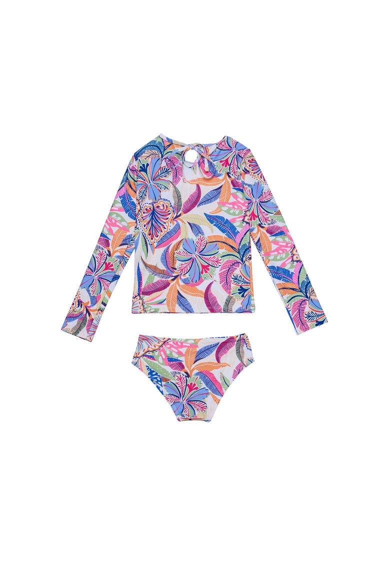 Tropic Fun Long Sleeve Rash Guard Set, Alternate, color, Multi-Tropic