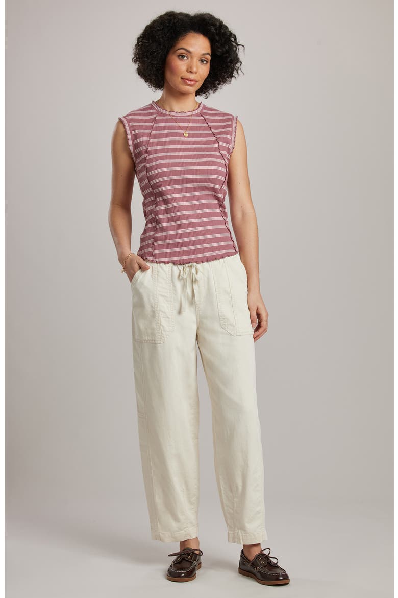 Bryce Twill Barrel Leg Pants, Alternate, color, STONE