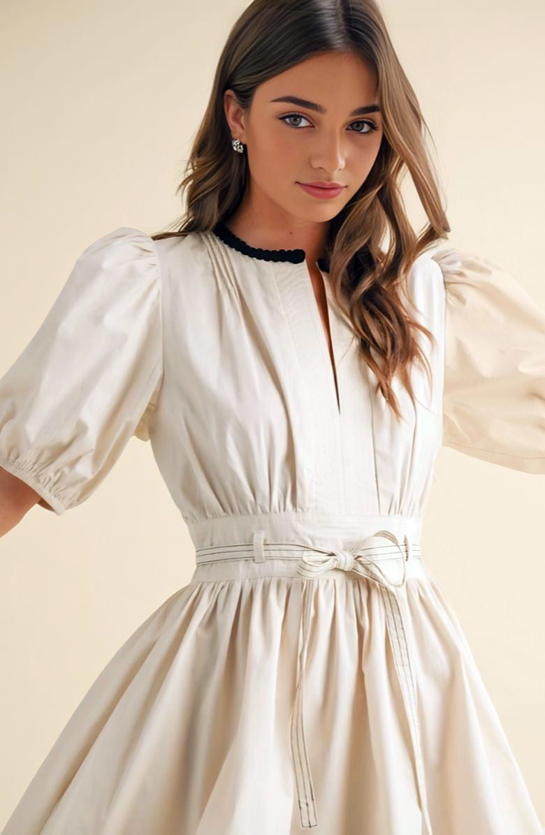 Knit and Lounge Puff Sleeve Mini Dress, Alternate, color, 