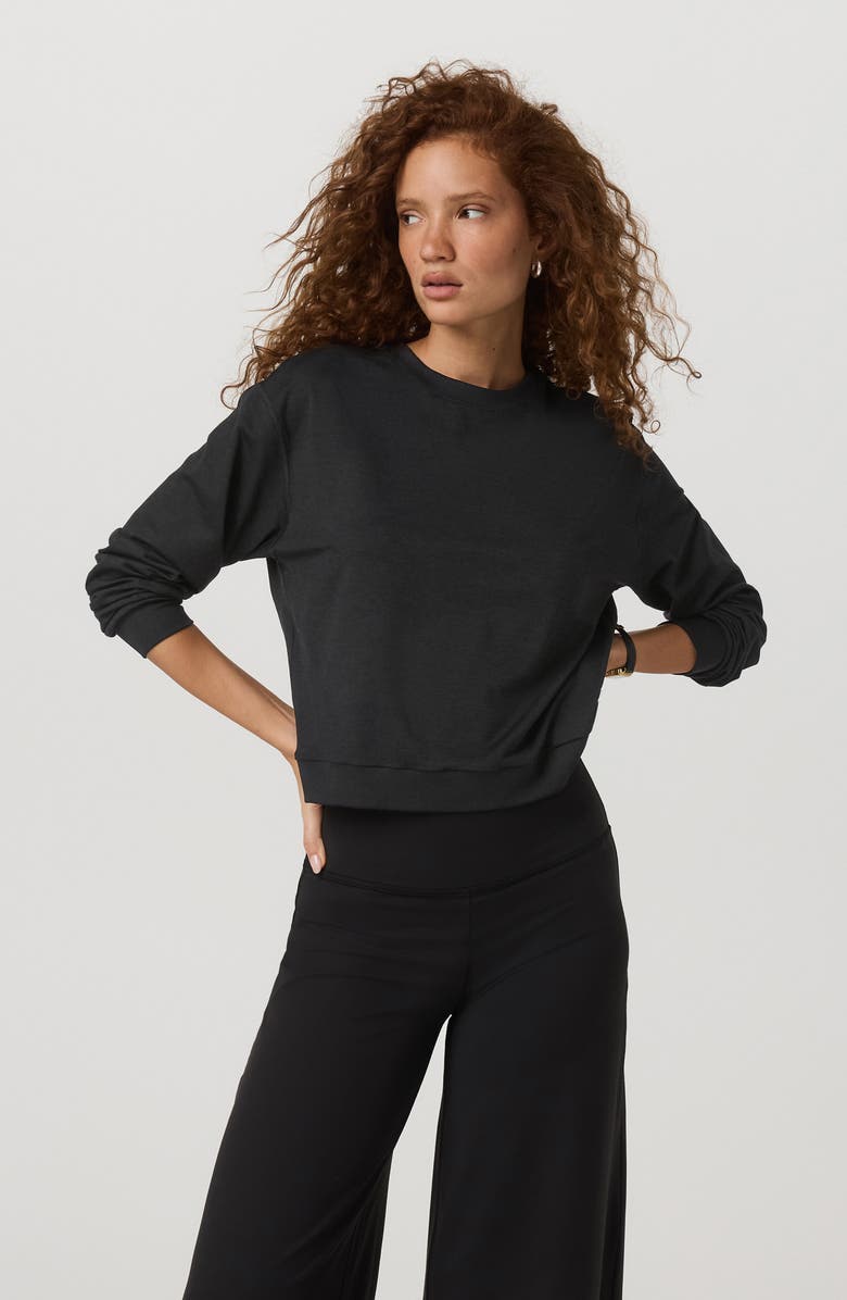Vuori Halo Modern Sweatshirt, Alternate, color, Black Heather