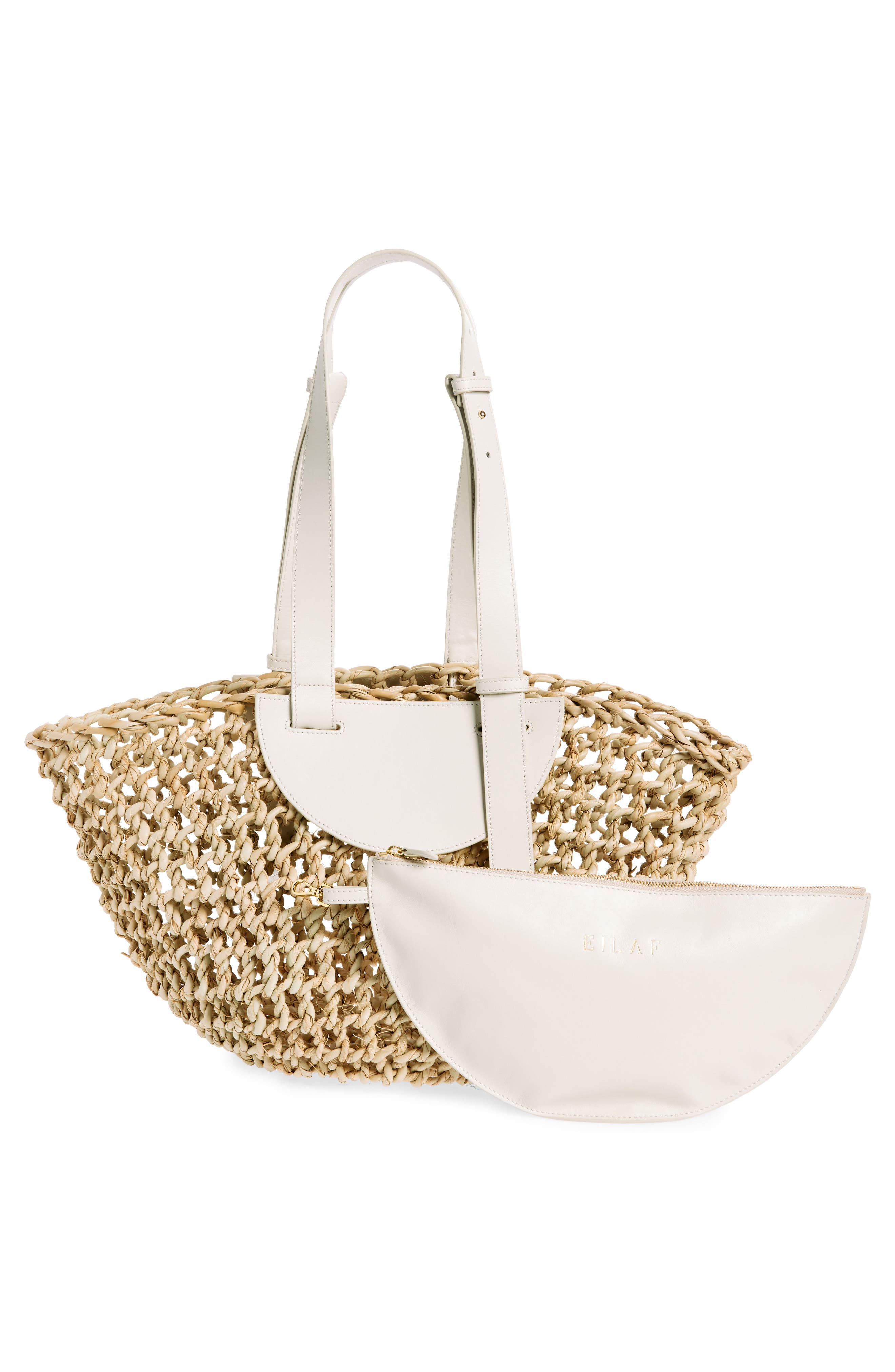 Large Dom Woven Palm Straw Tote, Alternate, color, OFF WHITE