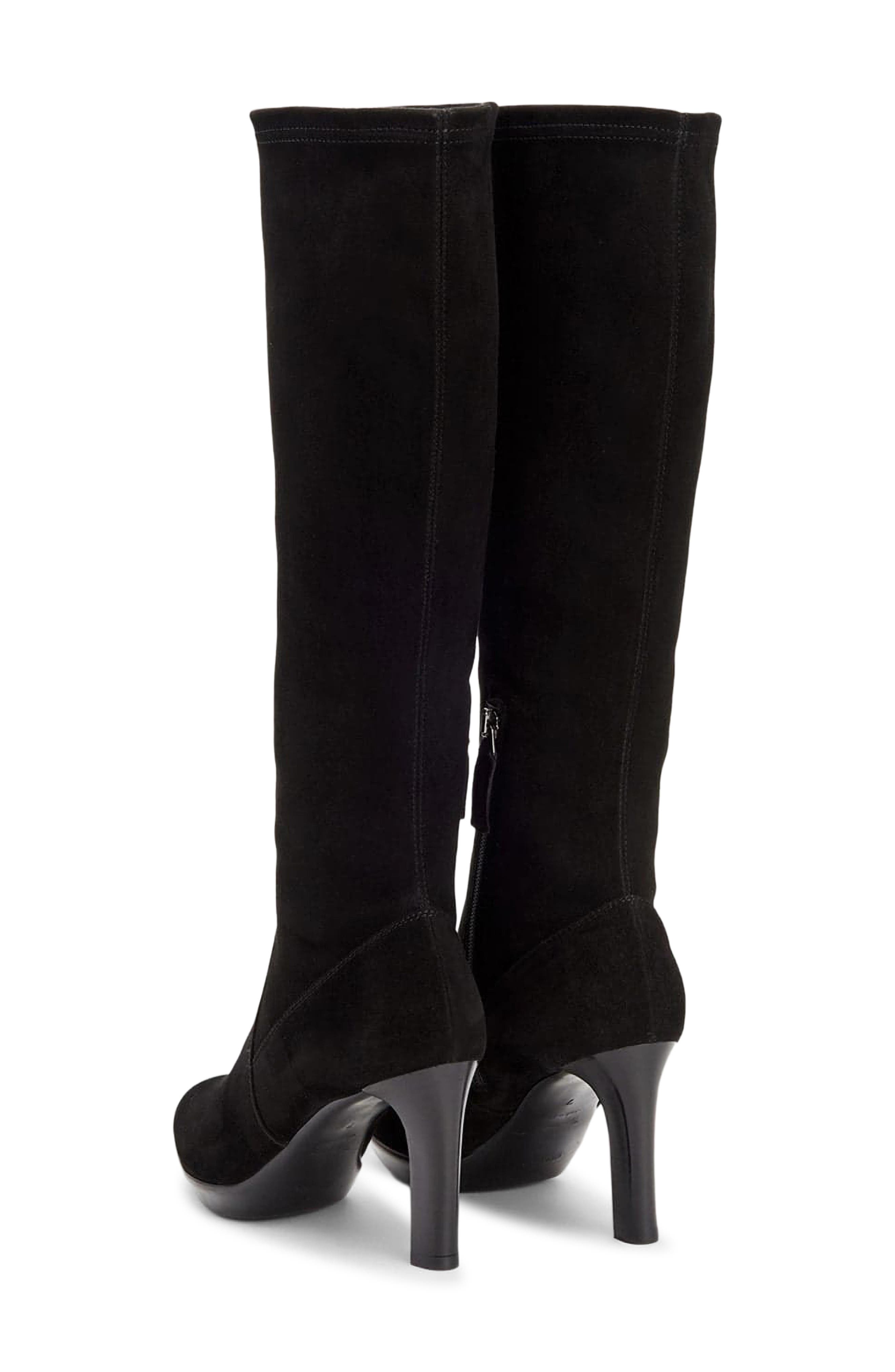 Aquatalia Rhumba Weatherproof Knee High Boot, Alternate, color, Black Suede