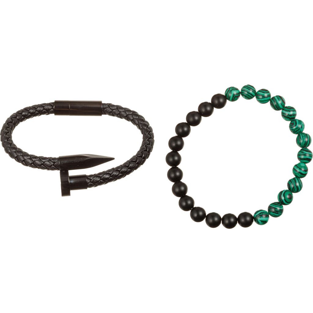 Eye Candy Los Angeles Set Of 2 Colton Bracelets In Black