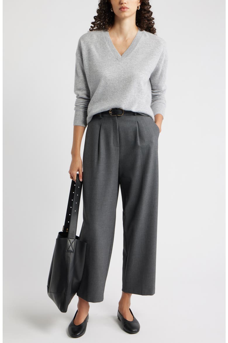 Pleated Ankle Pants, Alternate, color, GREY CHARCOAL HEATHER
