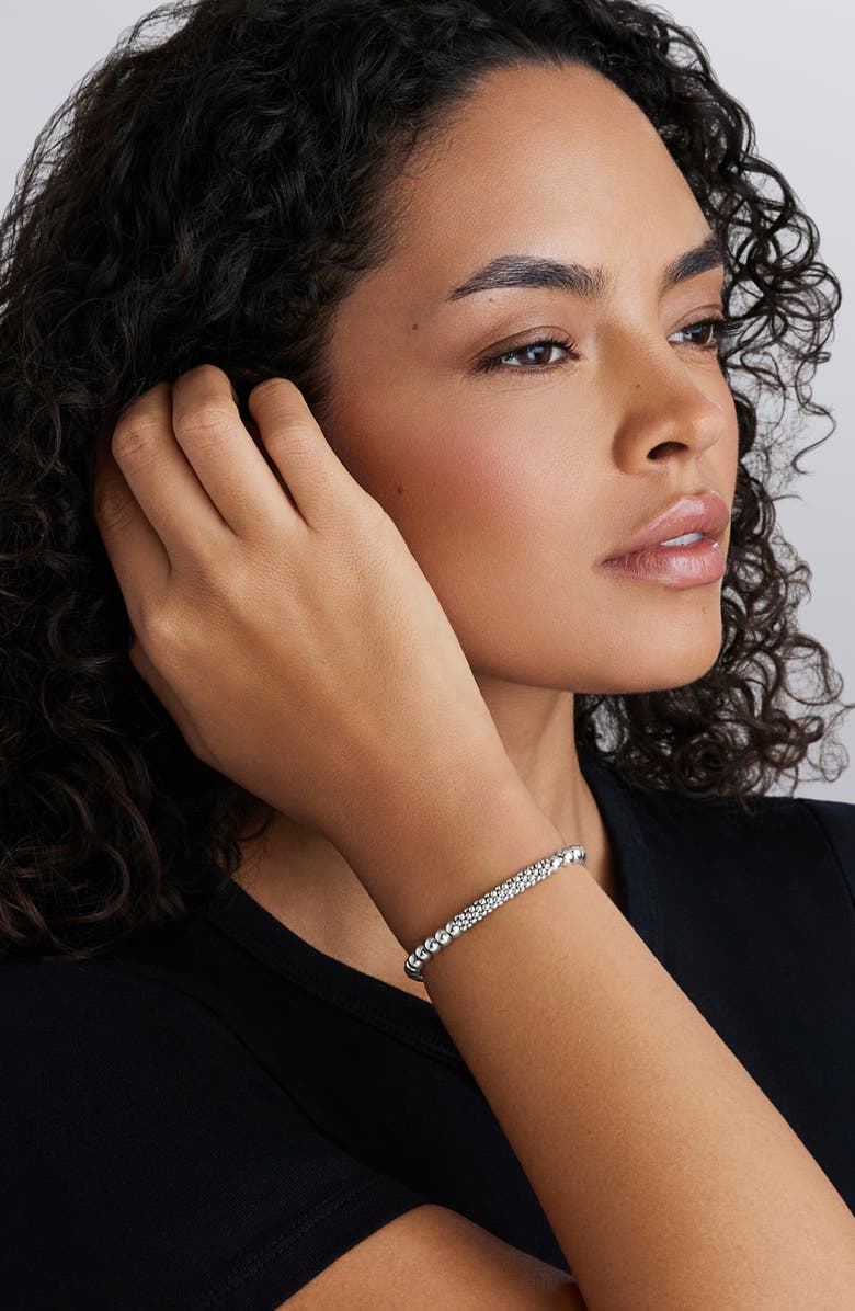 LAGOS Caviar Beaded Stretch Bracelet, Alternate, color, Silver