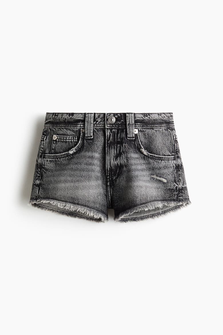 Frayed Denim Shorts, Alternate, color, Denim gray