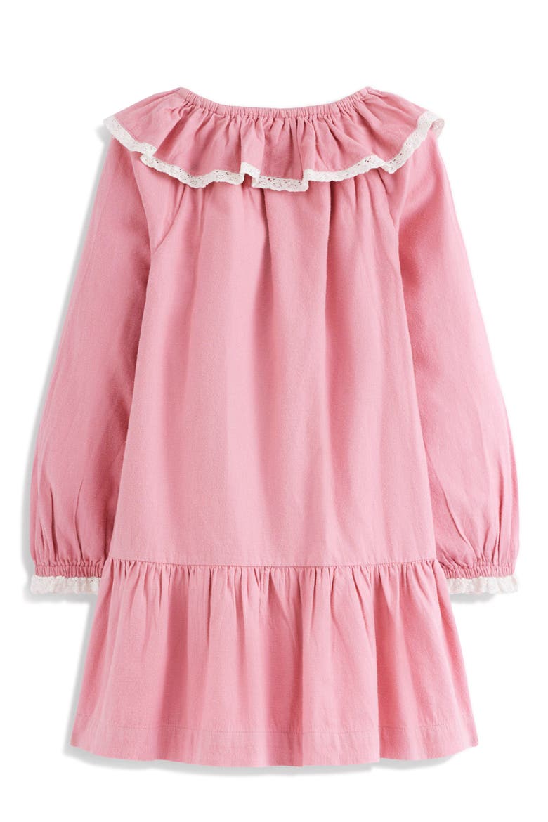 Kids' Lace Trim Collared Woven Dress, Alternate, color, ROSE PINK FAIRIES