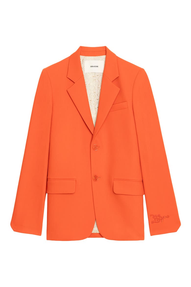 Notch Lapel Jacket, Alternate, color, TANGERINE