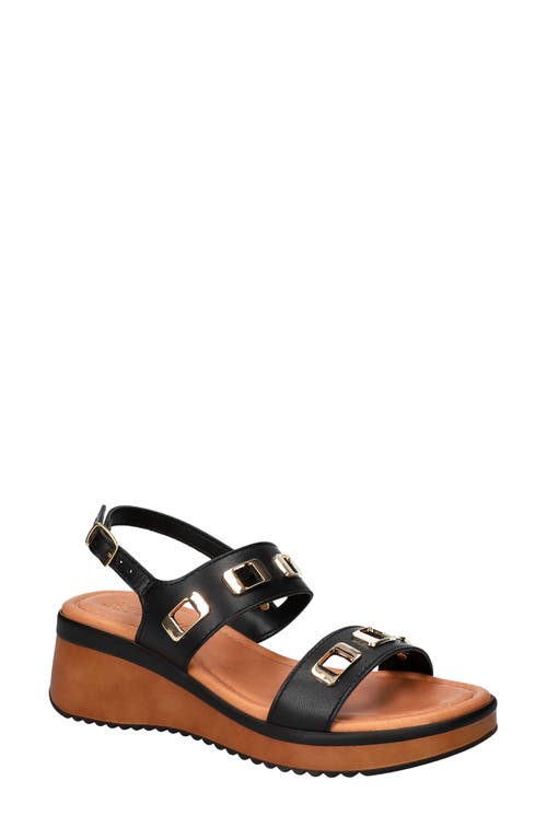 Bella Vita Vic Italy Platform Sandal In Black Italian Leather