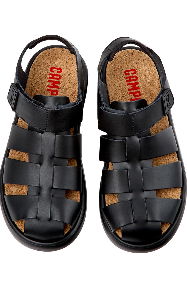 Camper Pelotas Flota Fisherman Sandal, Alternate, color, Black 3