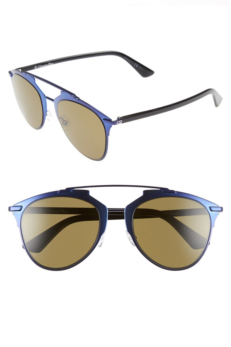 'Reflected' 52mm Sunglasses, Main, color, BLUE/ BLACK