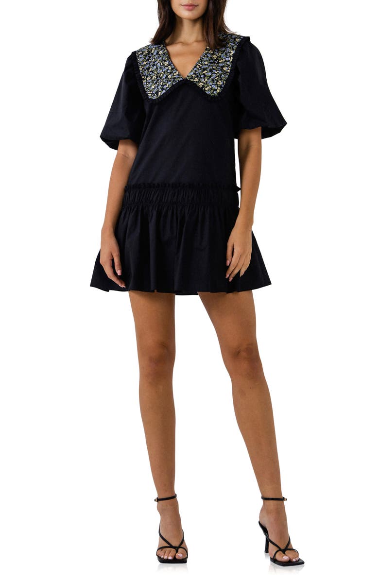 English Factory Floral Collar Minidress, Main, color,