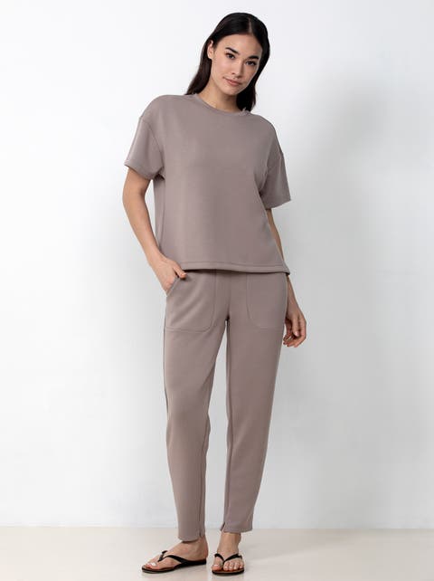 Soft Knit Crewneck Top And Jogger Set