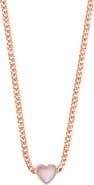 EFFY 14K Rose Gold Diamond & Mother of Pearl Heart Chain Necklace