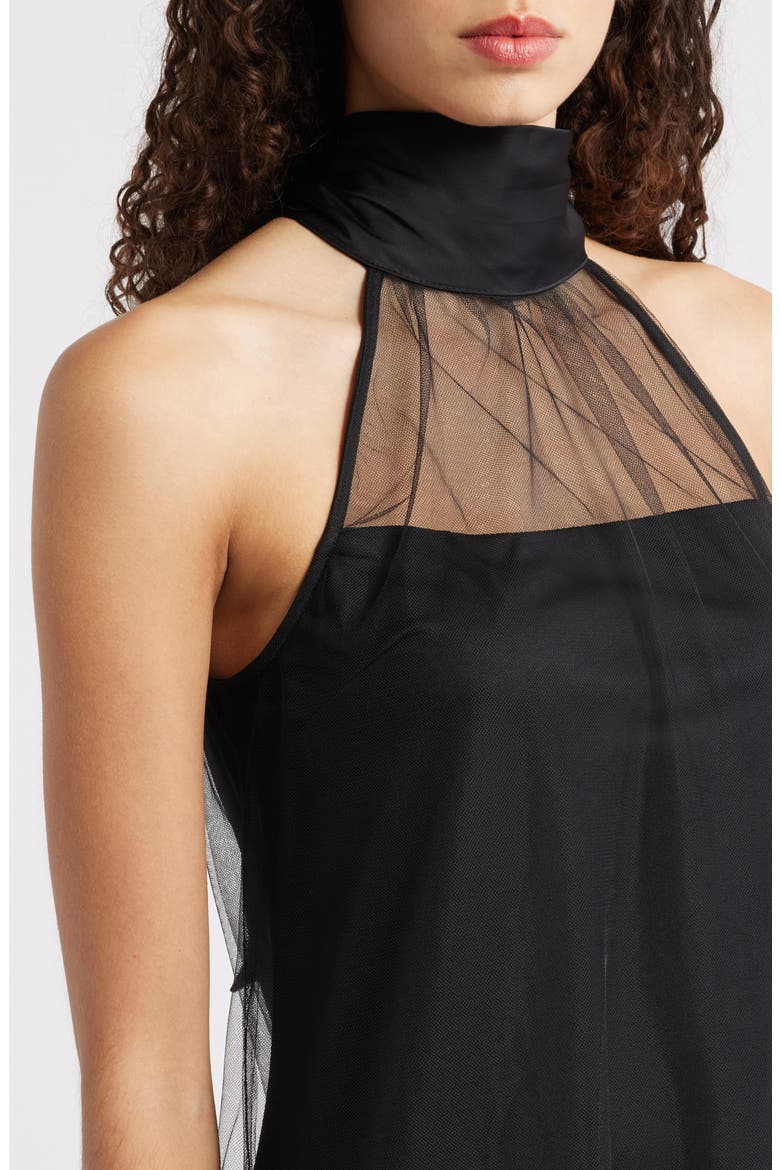 Ombré Sequin Mesh Sleeveless Dress, Alternate, color, BLACK/ SILVER