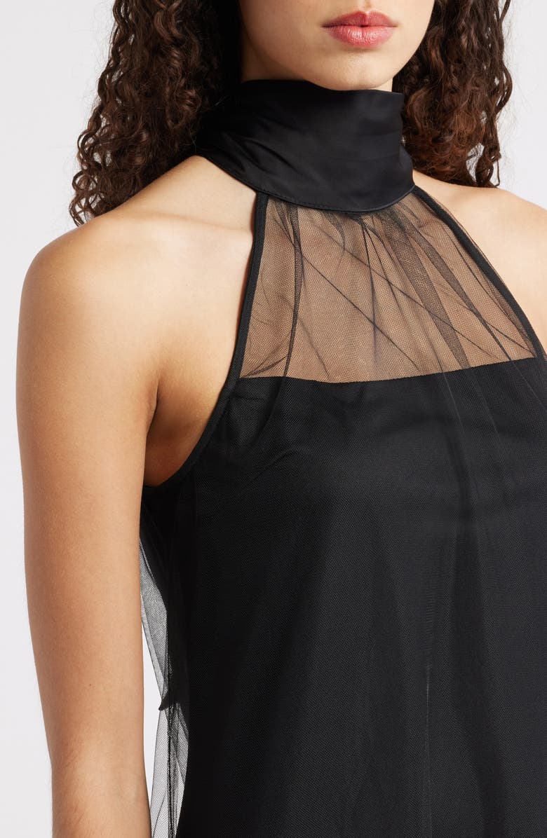 CeCe Ombré Sequin Mesh Sleeveless Dress, Alternate, color, Black/ Silver