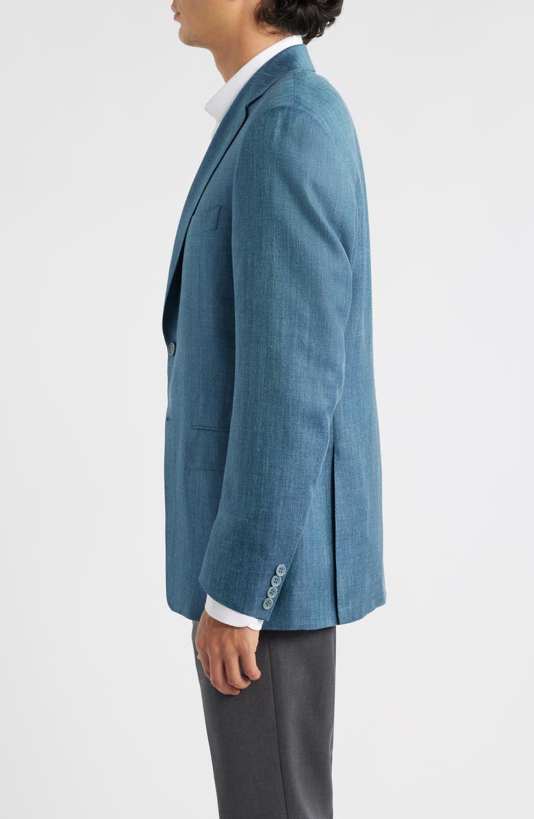 Canali Siena Regular Fit Teal Mélange Wool Blend Herringbone Sport Coat, Alternate, color, Dark Green